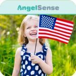 Girl with special needs holding U.S. flag