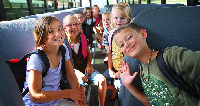 Children with autism on the school bus